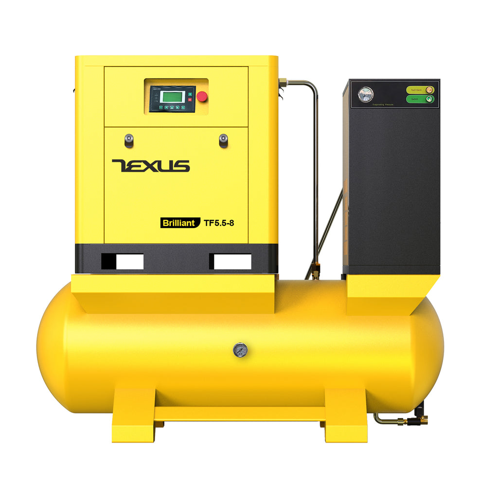 TF Series 7.5HP 5.5KW TEXUS Screw Air Compressor | 29CFM @ 116PSI | 230V 3-Phase 60Hz | RP3/4" | VSD