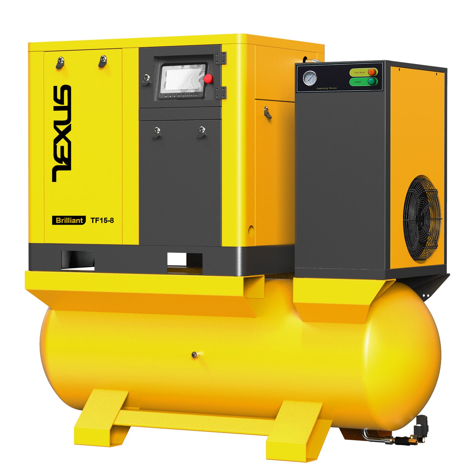TF Series20HP 15KW TEXUS Portable Rotary Screw Air Compressor | 80CFM @ 125PSI | 480V 3-Phase 60Hz | RP3/4" | VSD