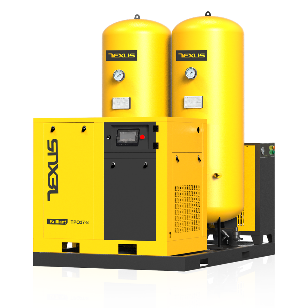 TPQ Series 50HP 37KW TEXUS Screw Air Compressor | 207CFM @ 116PSI | 230V 3-Phase 60Hz | RP1  1/2| VSD