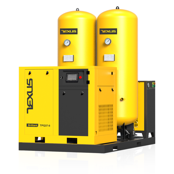 TPQ Series 50HP 37KW TEXUS Screw Air Compressor | 207CFM @ 116PSI | 230V 3-Phase 60Hz | RP1  1/2| VSD