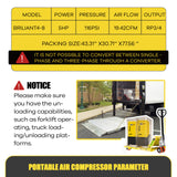 TC Series 5HP 4kW TEXUS Portable Rotary Screw Air Compressor | 19.42CFM @ 116PSI | 220V 3-Phase 60Hz | RP3/4" | VSD