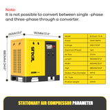 10HP 7.5kW Rotary Screw Air Compressor – 37.43 CFM @ 116PSI, 220V 3-Phase, RP1/2