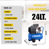 200L/min 2HP Portable air Compressor 220v Electric Direct Driven Small air Compressor