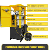 TC Series 10HP 7.5KW TEXUS Portable Rotary Screw Air Compressor | 37.43CFM @ 116PSI | 220V 3-Phase 60Hz | RP3/4" | VSD