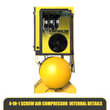 TF Series20HP 15KW TEXUS Portable Rotary Screw Air Compressor | 80CFM @ 125PSI | 480V 3-Phase 60Hz | RP3/4" | VSD