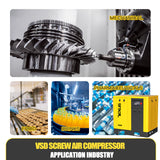 15kW VSD Rotary ScrewAir Compressor-37.43 CFM @116PSl,220V 3-Phase,RP1/2