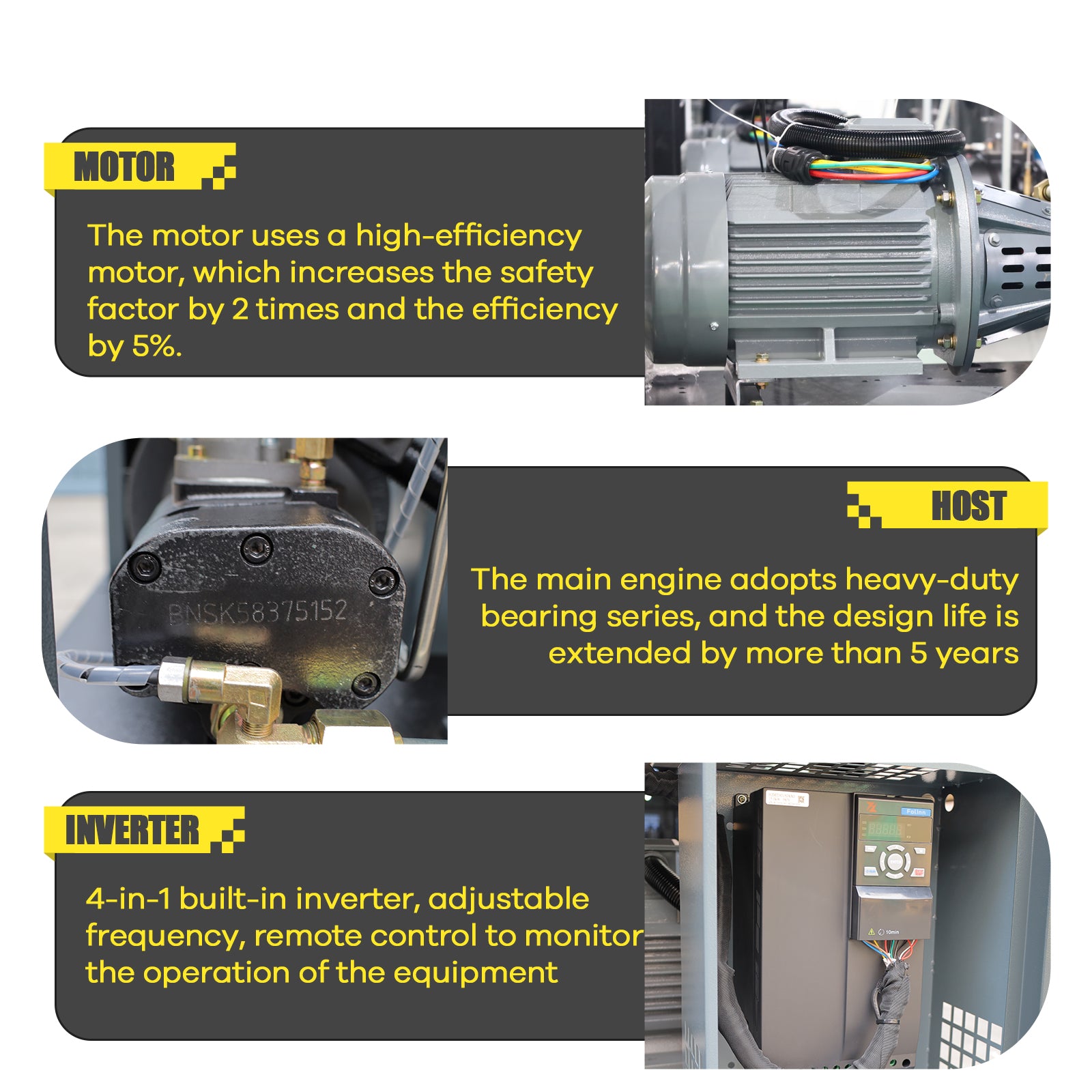 TF Series 7.5HP 5.5KW TEXUS Portable Rotary Screw Air Compressor | 29CFM @ 116PSI | 480V 3-Phase 60Hz | RP3/4" | VSD
