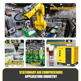 10HP 7.5kW Rotary Screw Air Compressor – 37.43 CFM @ 116PSI, 220V 3-Phase, RP1/2