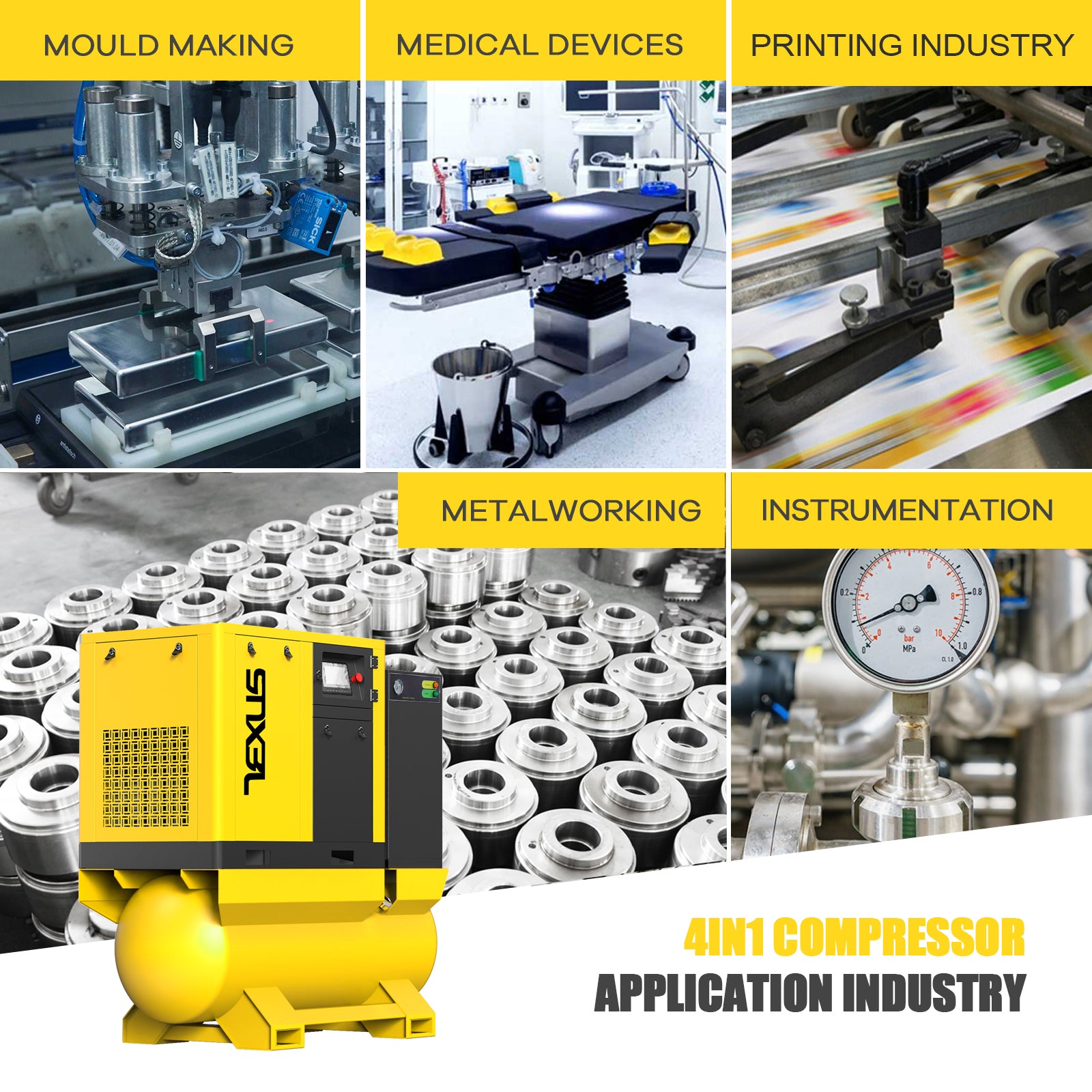 TF Series20HP 15KW TEXUS Portable Rotary Screw Air Compressor | 80CFM @ 125PSI | 480V 3-Phase 60Hz | RP3/4" | VSD