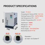 85 CFM Refrigerated Air Dryer, 110V/60Hz, for Up to 20HP Air Compressors