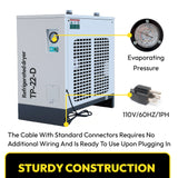 123CFM Refrigerated Air Dryer, 110V/60Hz, for Up to 30HP Air Compressors