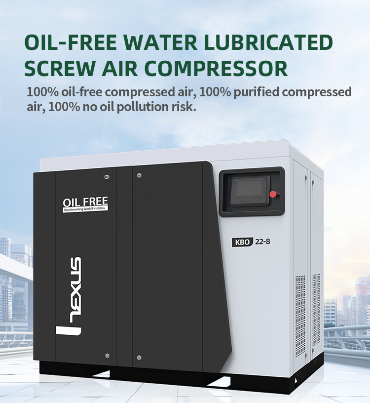 Oil-free water lubricated screw air compressor